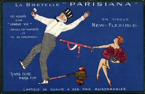 Ak La Bretelle Parisiana, Tissus New Flexible, Reklame, Hosenträger