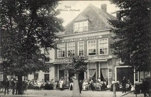 Ak Sluis Zeeland Niederlande L'Ecluse, Hotel 't Hof van Brussel