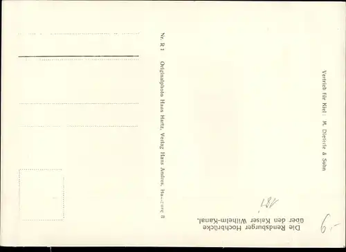 Ak Rendsburg in Schleswig Holstein, Hochbrücke über den Kaiser Wilhelm Kanal