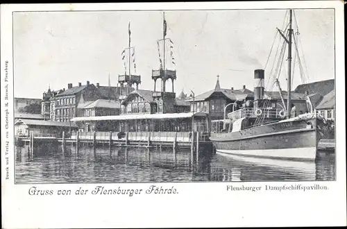 Ak Flensburg in Schleswig Holstein, Dampfschiffspavillon