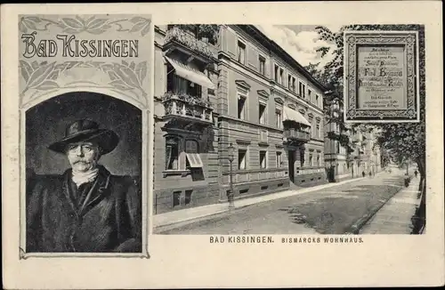 Ak Bad Kissingen Unterfranken Bayern, Fürst Otto von Bismarck, Wohnhaus, Portrait