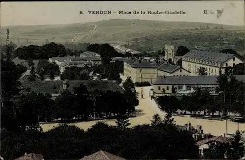 Ak Verdun Meuse, Place de la Roche-Citadelle