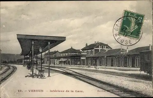 Ak Verdun Meuse, Interieur de la Gare, Bahnhof