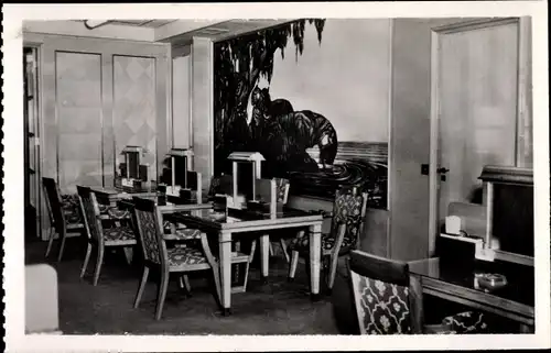 Ak Paquebot Ile de France, Dampfschiff, CGT, French Line, Salon de Correspondance, Innenansicht