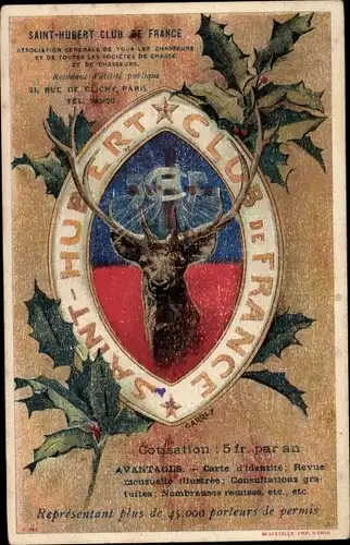 Künstler Ak Saint Hubert Club de France, Societés de Chasse et de Chasseurs