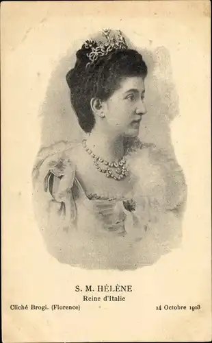 Ak Königin Helene, Reine d'Italie, Italienisches Königshaus