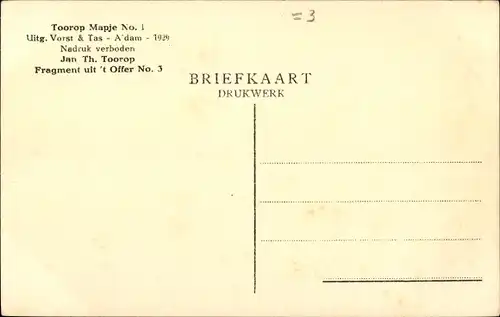 Künstler Ak Toorop, J., Fragment uit 't Offer No. 3, Kinder, Geistlicher