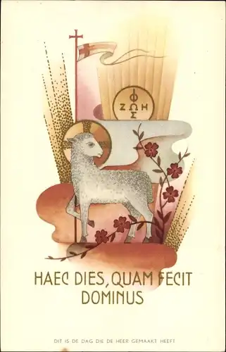 Ak Glückwunsch Ostern, Haec Dies, Quam Fecit Dominus, Lamm