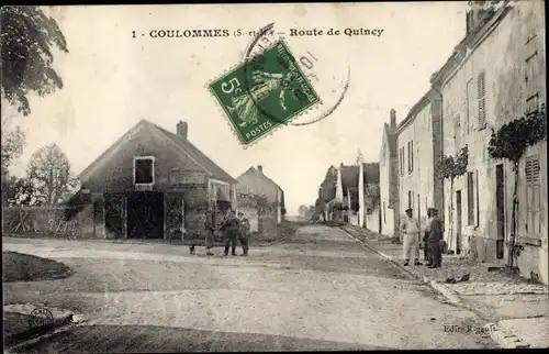 Ak Coulommes Seine-et-Marne, Route de Quincy