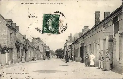 Ak Ruillé sur Loir Sarthe, Rue Principale