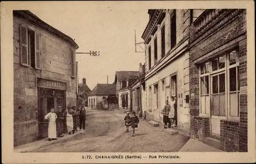 Ak Chahaignes Sarthe, Rue Principale