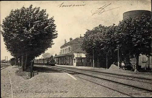 Ak Louhans Saône-et-Loire, Blick zum Bahnhof