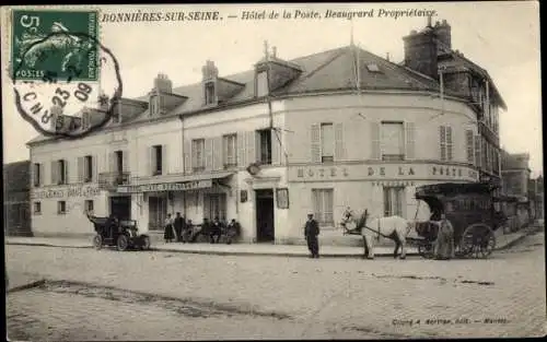 Ak Bonnières sur Seine Yvelines, Hotel de la Poste, Beaugrard Proprietaire