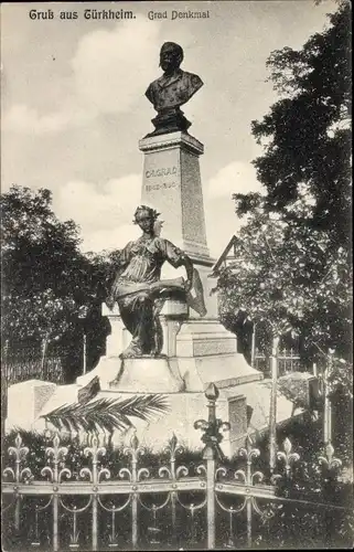 Ak Turckheim Türkheim Elsass Haut Rhin, Grad Denkmal