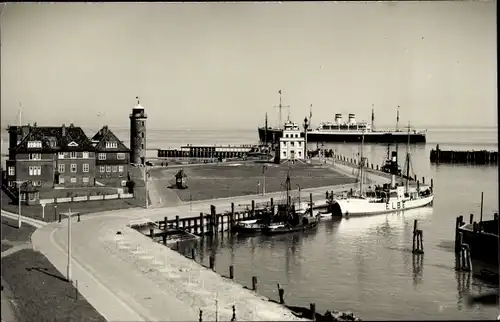 Ak Nordseebad Cuxhaven, Hafen, Dampfer, Schiffe