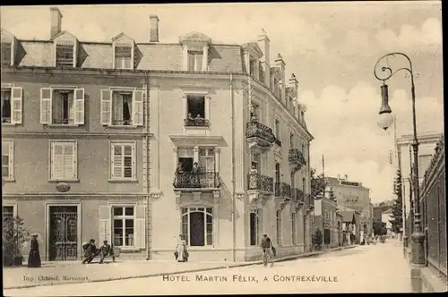 Ak Contrexéville Lothringen Vosges, Hotel Martin Felix, Straßenansicht