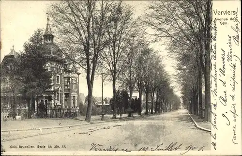 Ak Verviers Wallonien Lüttich, Avenue de Spa