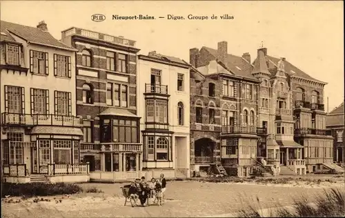 Ak Nieuport Nieuwpoort Bains Westflandern, Digue Groupe de villas