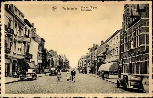 Ak Middelkerke Westflandern, Kerkstraat