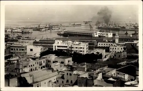 Ak Casablanca Marokko, Panorama sur le Port