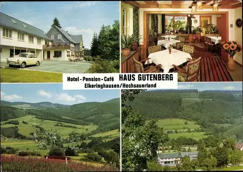 Ak Elkeringhausen Winterberg im Sauerland, Gesamtansicht, Hotel-Pension Haus Gutenberg