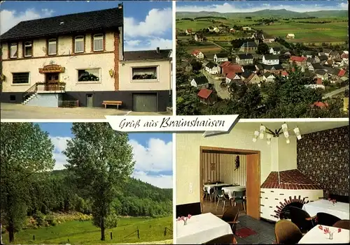Ak Braunshausen Hallenberg im Sauerland, Panorama, Gasthof und Pension Knecht