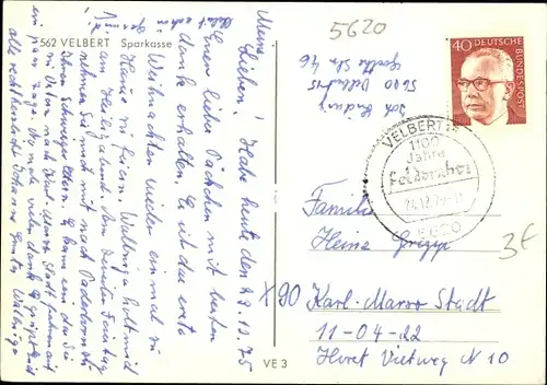 Ak Velbert im Rheinland, Straßenpartie, Sparkasse