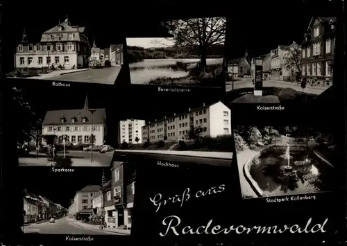 Ak Radevormwald Bergisches Land, Rathaus, Kaiserstraße, Hochhaus, Stadtpark Kollenberg