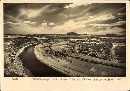 Ak Rathen an der Elbe Sächsische Schweiz, Elbsandsteingebirge, Lilienstein, Hahn 11570