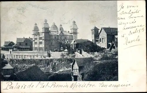 Ak Tananarive Antananarivo Madagaskar, Blick auf den Königspalast, Gebäude