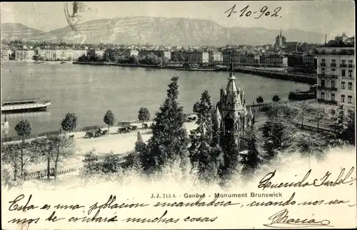 Ak Genève Genf Schweiz, Monument Brunswick