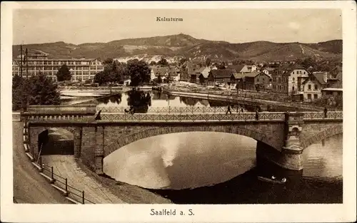 Ak Saalfeld an der Saale Thüringen, Panorama, Kulmturm