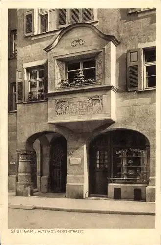 Ak Stuttgart in Württemberg, Altstadt, Geiss Straße, Konditorei