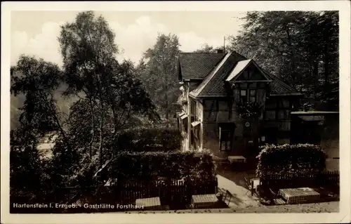 Ak Hartenstein im Erzgebirge Sachsen, Gaststätte Forsthaus