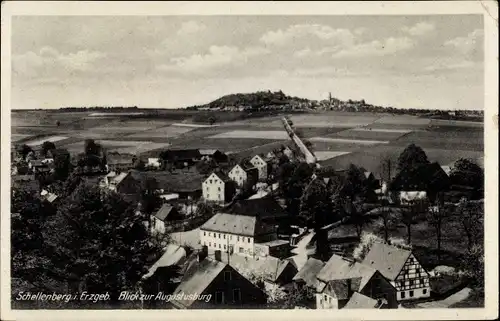 Ak Schellenberg Leubsdorf in Sachsen, Blick zur Augustusburg