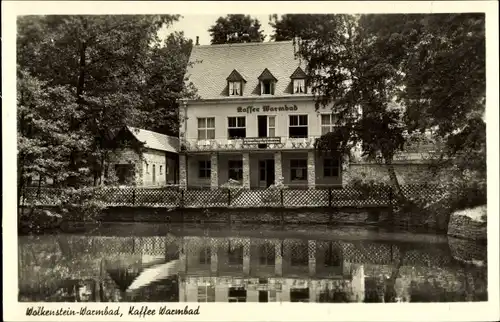 Ak Warmbad Wolkenstein in Sachsen, Kaffee Warmbad, Außenansicht