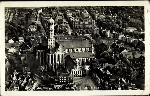 Ak Augsburg in Schwaben, St. Ulrich, Fliegeraufnahme