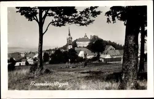 Foto Ak Frauenstein im Erzgebirge, Blick auf den Ort
