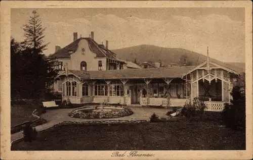 Ak Ilmenau in Thüringen, Gebäude mit Springbrunnen