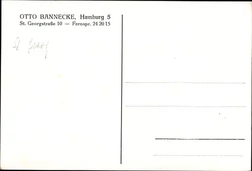 Ak Hamburg Mitte St. Georg, Gasthaus Otto Bannecke, St. Georgstraße 10