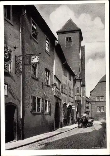 Ak Erfurt in Thüringen, Michaelisstraße, Gasthof Schwan, Turm, Fuhrwerk