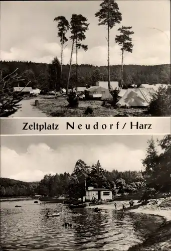 Ak Neudorf Harzgerode am Harz, Zeltplatz, Freibad, Birnbaumteich