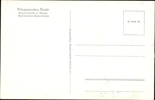 Ak Gieselwerder an der Oberweser Hessen, Privatpension Rivoir, Teilansicht