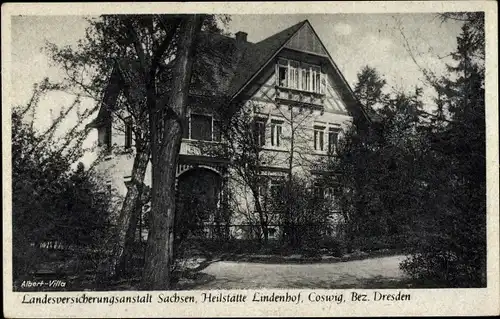 Ak Coswig in Sachsen, Heilstätte Lindenhof, Albert-Villa