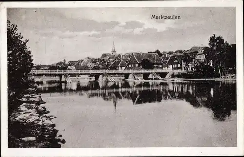 Ak Marktzeuln in Oberfranken, Teilansicht mit Brücke