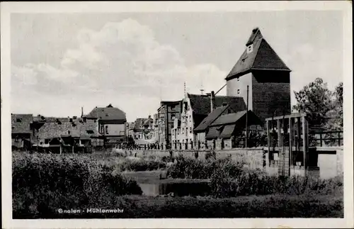 Ak Gnoien in Mecklenburg, Mühlenwehr, Teilansicht