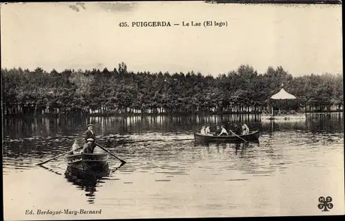 Ak Puigcerda Katalonien, Ruderpartie auf dem See