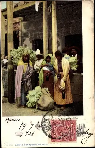 Ak Ciudad de Mexico Mexico City Mexiko Stadt, Markt, Frauen in Tracht