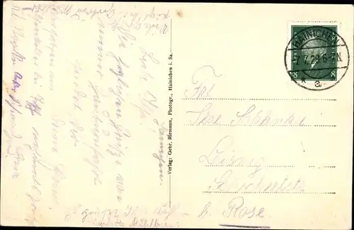 Ak Hainichen in Sachsen, Ratskeller, Innenansicht, Kellner