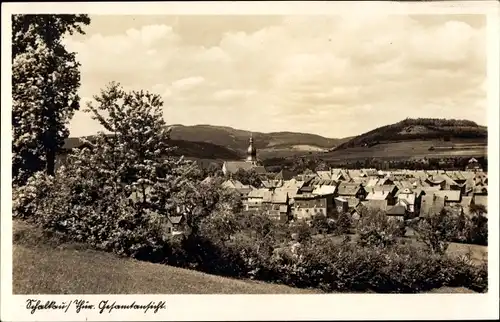 Ak Schalkau in Thüringen, Totalansicht der Ortschaft